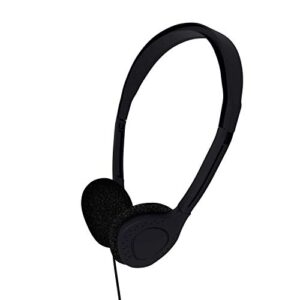 Maeline Bulk On-Ear Headphones with 3.5 mm Headphone Plug - 50 Pack - Black - Image 7